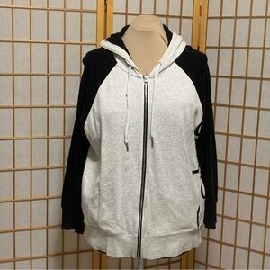 Calvin Klein Performance full-zip hooded sweatshirt in black and gray, size 3X